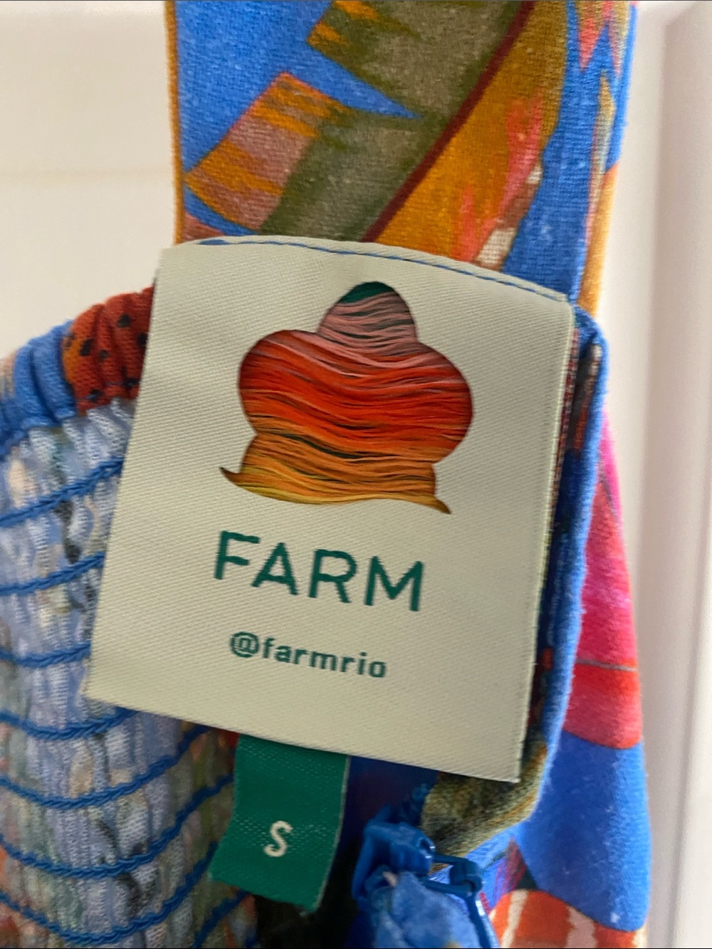 FARM Rio Blue macaw Print party Mini Dress - Picture 5 of 9